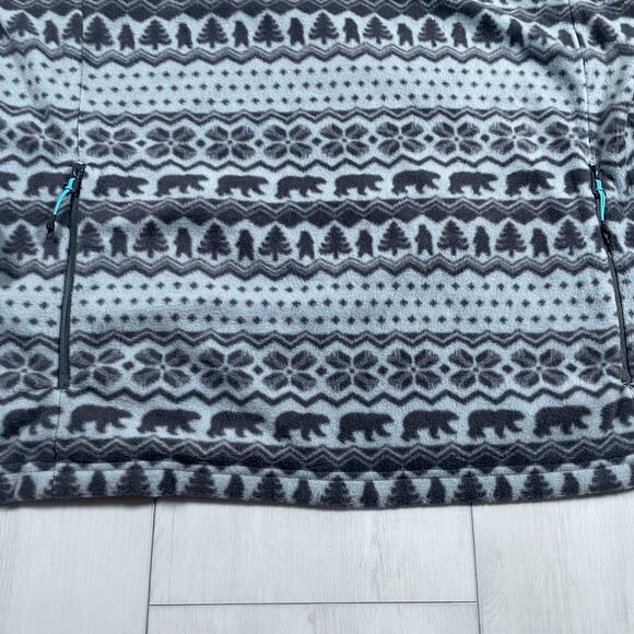 Chubbies Men’s XL The Bear Hug Quarter Zip Fleece Pullover Blue Grey Christmas - Picture 3 of 11